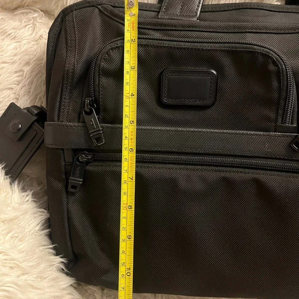 TUMI Alpha 2 T-Pass® Screen Slim Black Laptop Briefcase, Black, 26516D2